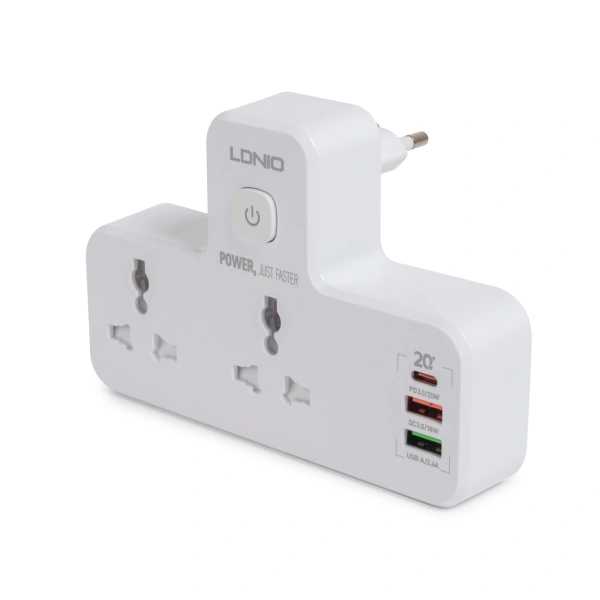 Сетевой фильтр LDNIO Universal SC2311 2 розетки 2*USB быстрой зарядки PD/QC 1 USB-C/A Universal SC2311 2 розетки 2 USB быстрой зарядки - фото 4