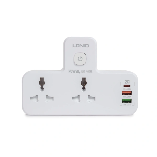 Сетевой фильтр LDNIO Universal SC2311 2 розетки 2*USB быстрой зарядки PD/QC 1 USB-C/A Universal SC2311 2 розетки 2 USB быстрой зарядки - фото 2