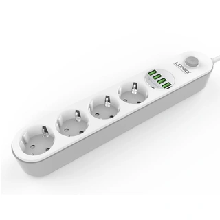 Сетевой фильтр LDNIO Universal SE4432 4 розетки 4*USB 5V/3.4A Порта 2м Universal 4 розетки  SE4432 - фото 3