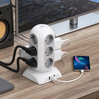 Сетевой фильтр Tessan TPS02-DE 2 м серый - фото 2