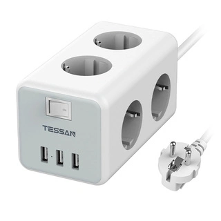 Сетевой фильтр Tessan TS-306 2 м серый