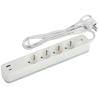 Сетевой фильтр ЭРА USF-4es-1,5m-2xUSBAC-W