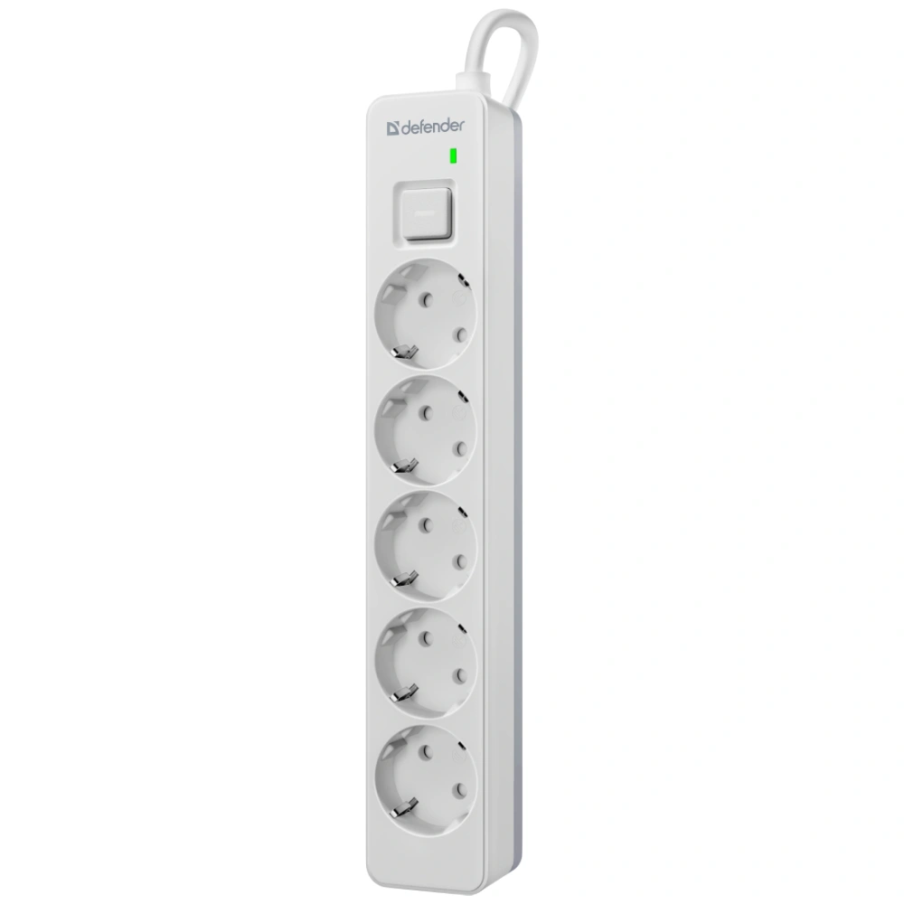 Сетевой фильтр Defender DFS 135 - 5,0 М, 5 розеток White - фото 3