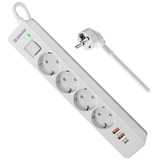 Сетевой фильтр Defender DFS 145 - 5,0 М, 4 розеток, 2xUSB, 1xType-C White - фото 6