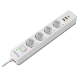 Сетевой фильтр Defender DFS 145 - 5,0 М, 4 розеток, 2xUSB, 1xType-C White