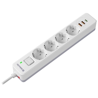 Сетевой фильтр Defender DFS 145 - 5,0 М, 4 розеток, 2xUSB, 1xType-C White
