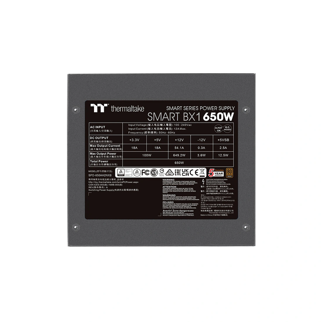 Блок питания Thermaltake Smart BX1 D2D 650W (Bronze) PS-SPD-0650NNFABE-4 - фото 5
