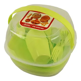 Набор пластиковой посуды для пикника 48 предметов