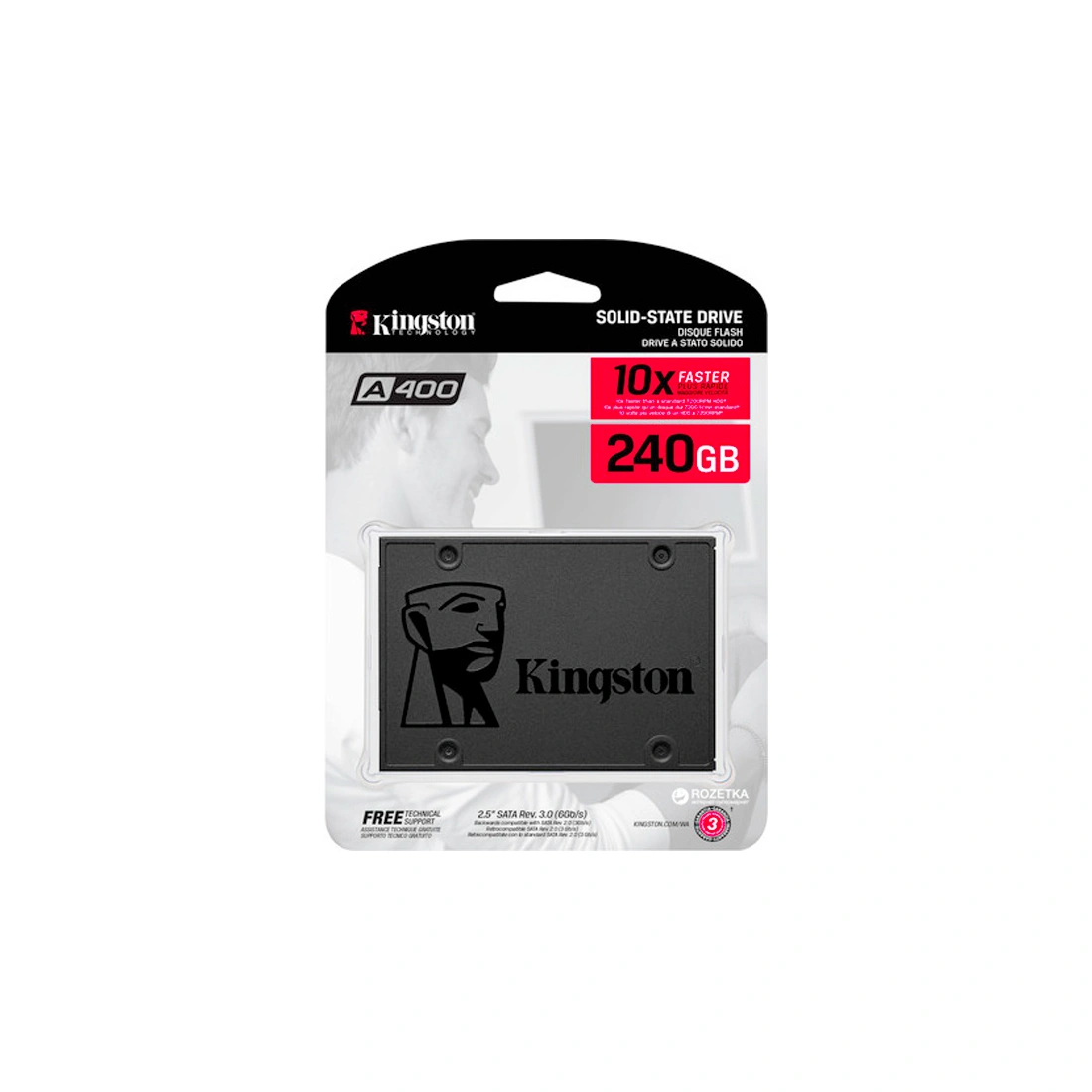 Твердотельный накопитель SSD Kingston SA400S37/240G SATA 7мм SA400S37/240G - фото 3