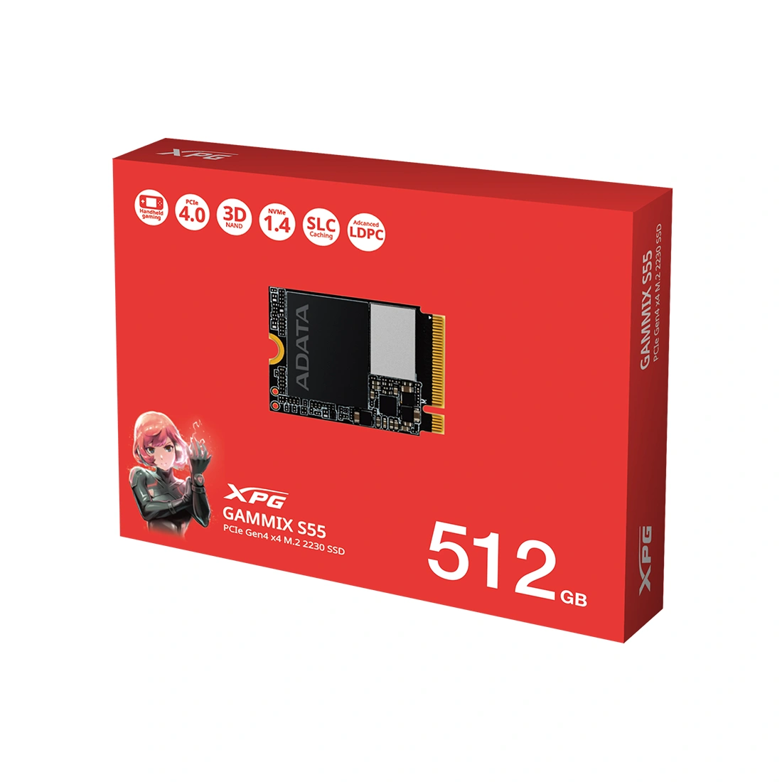 Твердотельный накопитель SSD ADATA XPG GAMMIX S55 SGAMMIXS55-512G-C 512GB M.2 PCIe 4.0x4  - фото 3
