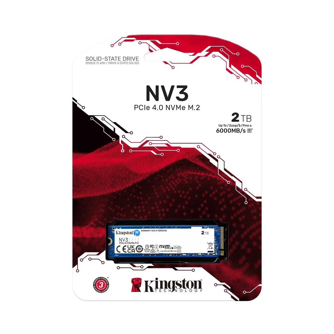 Твердотельный накопитель SSD Kingston NV3 SNV3S/2000G M.2 NVMe PCIe 4.0x4  - фото 3