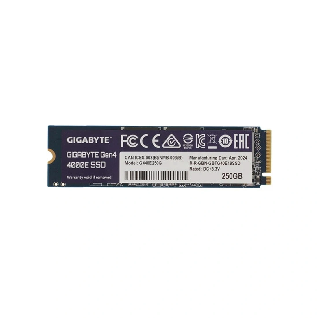 Твердотельный накопитель SSD Gigabyte G440E250G 250GB M.2 2280 PCIe 4.0x4  - фото 4