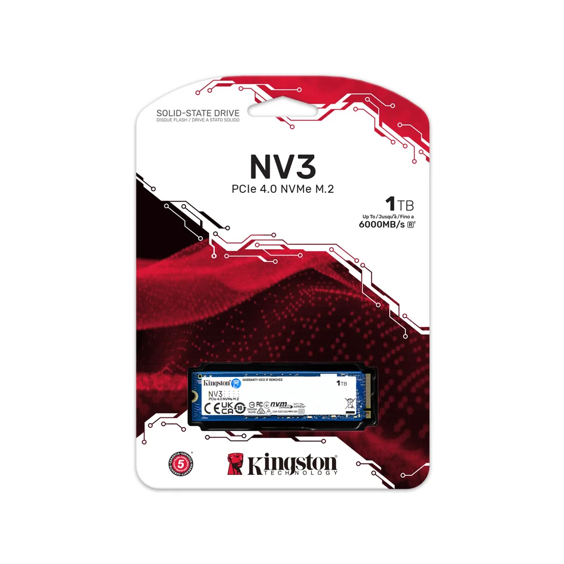 Твердотельный накопитель SSD Kingston NV3 SNV3S/1000GBK 1000GB M.2 NVMe PCIe 4.0x4 6000/4000Мб/сBULK  - фото 4
