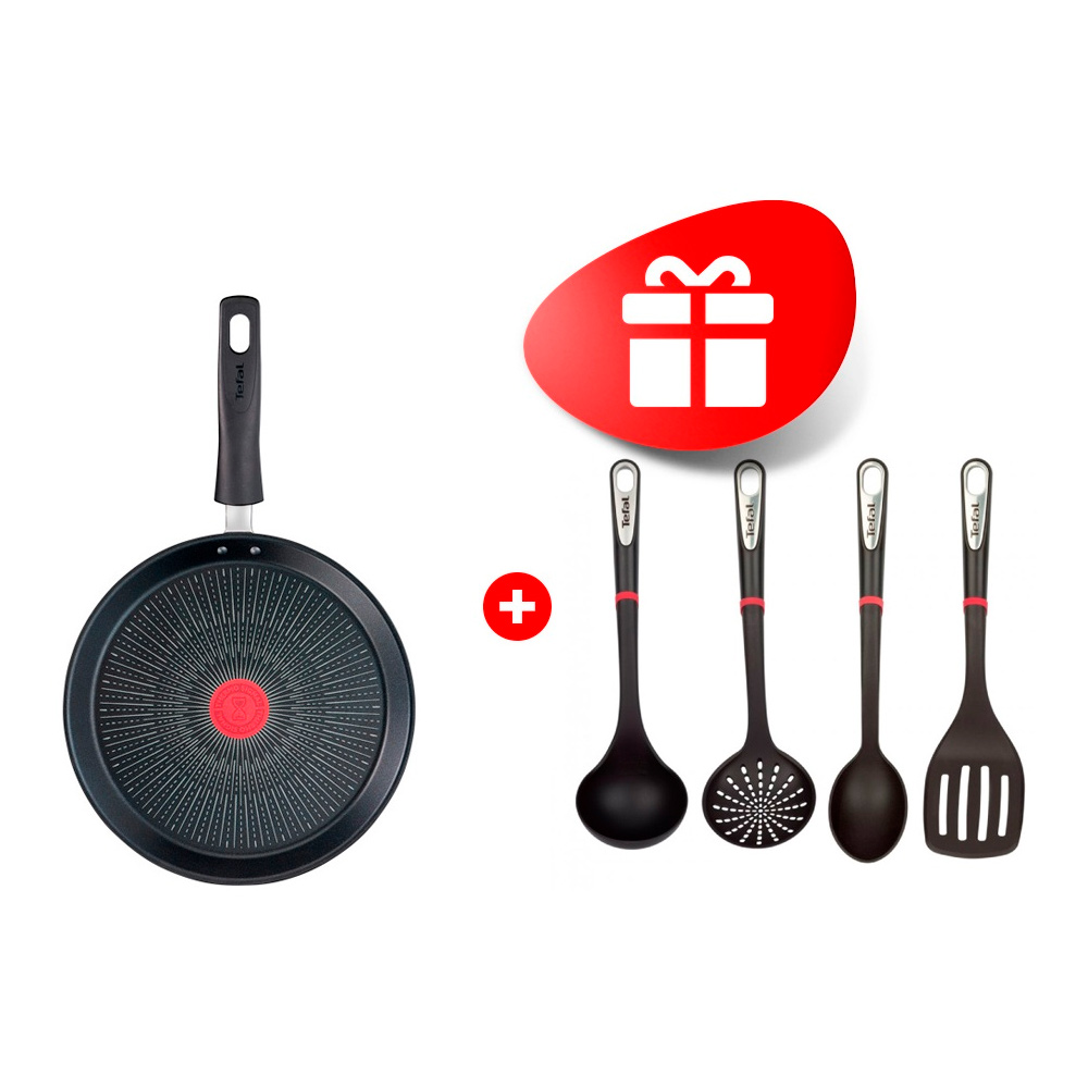 Комплект Сковорода Tefal Unlimited 26 см (G2550572) + Набор кухонных инструментов Tefal Ingenio K206S414