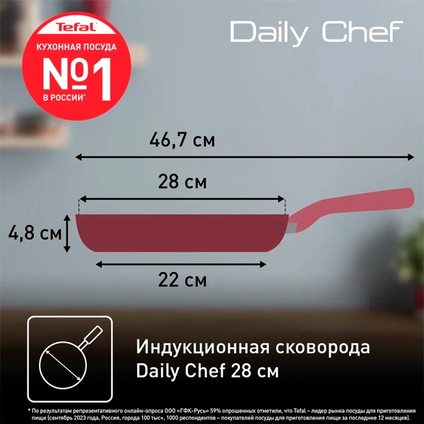 Сковорода Tefal Daily Chef 28 см (G2730672) - фото 7