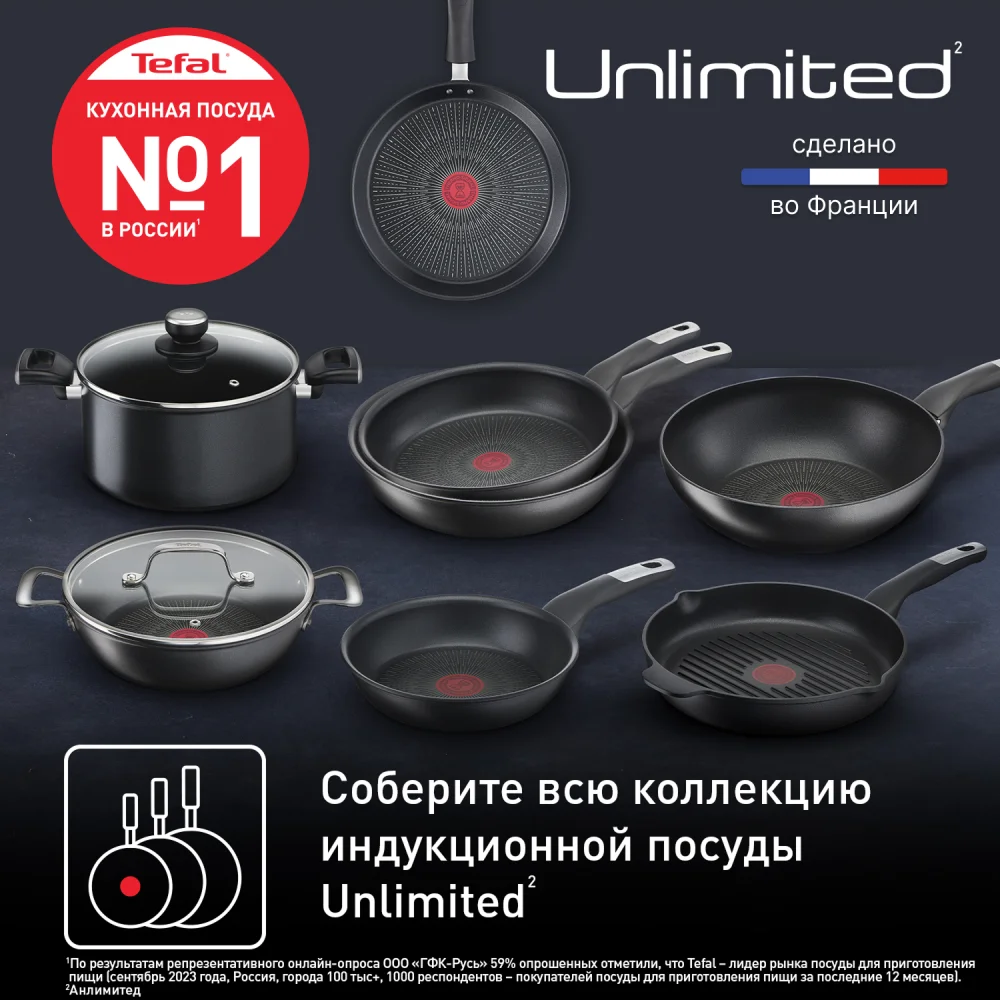 Сковорода-вок Tefal Unlimited 28 см (G2551972) - фото 8