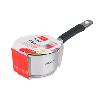 Ковш Ardesto Gemini Salerno, стеклянная крышка, 0.8 л AR1908SS