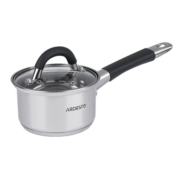 Ковш Ardesto Gemini Salerno, стеклянная крышка, 0.8 л AR1908SS