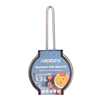 Ковш со стеклянной крышкой Ardesto Gemini Liguria AR4313GB 1.3л 