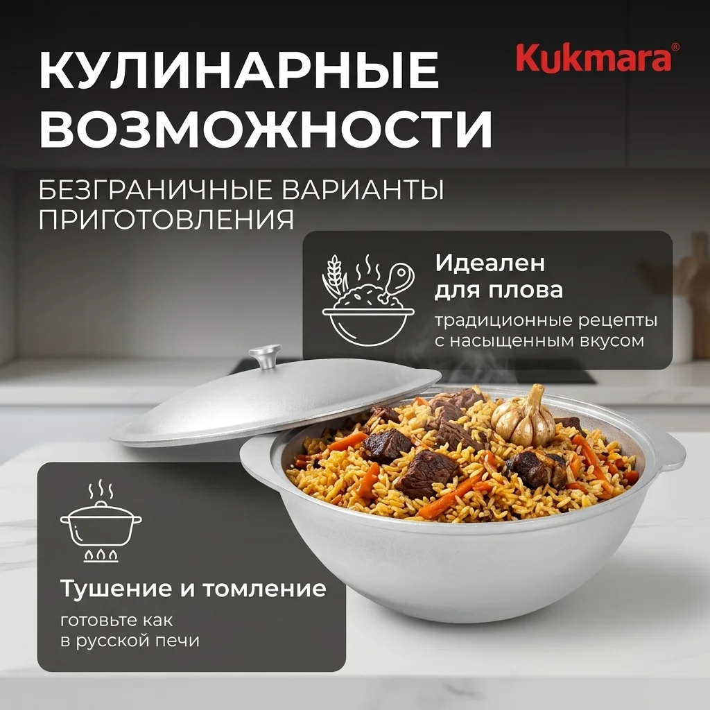 Казан для плова Kukmara К85 8л - фото 7