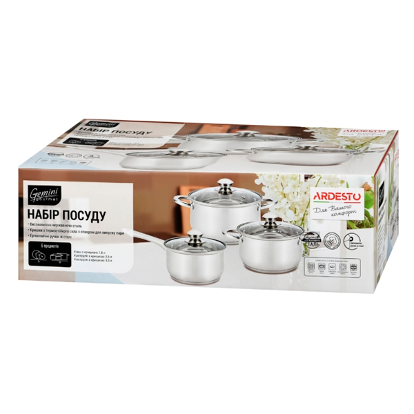 Набор посуды Ardesto Gemini Gourmet Varese AR1906PS 6 пр. - фото 7