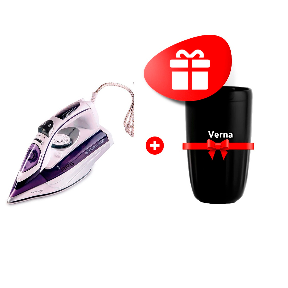 Жиынтық Verna термос-шыныаяқ LC-450GX + ARG үтігі SL-2033D-E Silver 