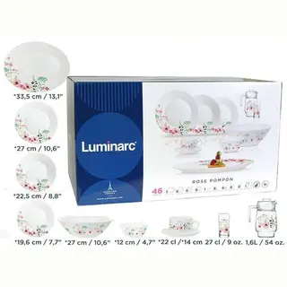 Столовый набор Luminarc Essence Rose Pompon 46 пр. (N2083)