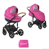 Коляска 3в1 Tutis Cappi Фуксия-кожа Фуксия/Черная рама - фото 5