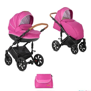 Коляска 3в1 Tutis Cappi Фуксия-кожа Фуксия/Черная рама