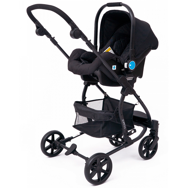 Детская коляска 2-в-1 с автокреслом TOMIX Bloom HP-710 Black
