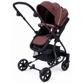 Детская коляска 2-в-1 с автокреслом TOMIX Bloom HP-710 Dark brown+Black