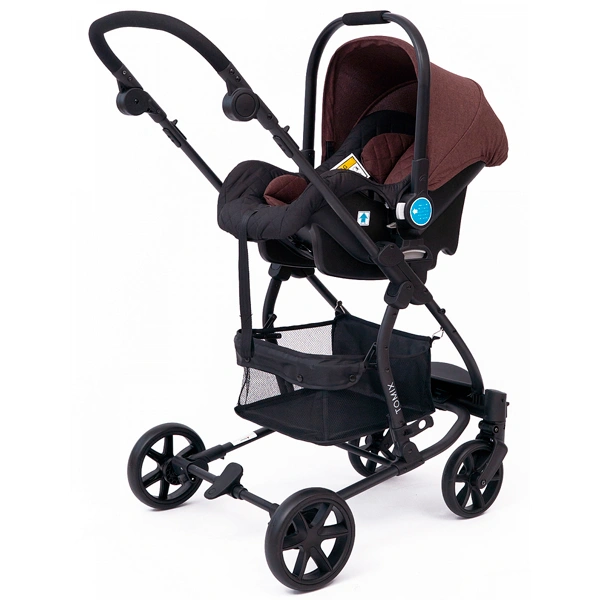 Детская коляска 2-в-1 с автокреслом TOMIX Bloom HP-710 Dark brown+Black - фото 4