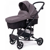 Детская коляска 2-в-1 с автокреслом TOMIX Bloom HP-710 Dark Grey+Black - фото 2