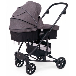 Детская коляска 2-в-1 с автокреслом TOMIX Bloom HP-710 Dark Grey+Black