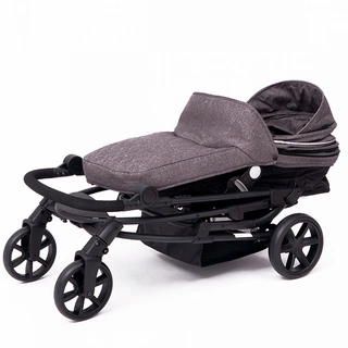 Детская коляска 2-в-1 с автокреслом TOMIX Bloom HP-710 Dark Grey+Black