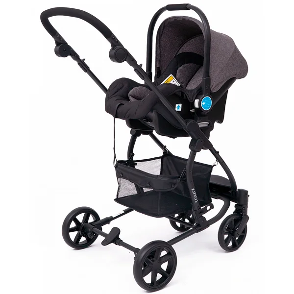 Детская коляска 2-в-1 с автокреслом TOMIX Bloom HP-710 Dark Grey+Black - фото 6