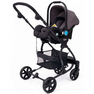 Детская коляска 2-в-1 с автокреслом TOMIX Bloom HP-710 Dark Grey+Black