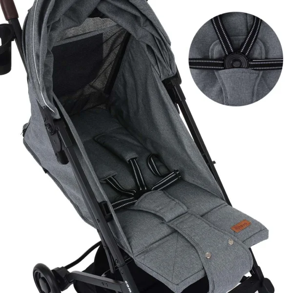 Прогулочная коляска Pituso Libro Тёмно-серая - фото 6