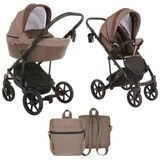 Детская коляска 2-в-1 Pituso Confort (короб+прогулочный блок) Plus Коричневая