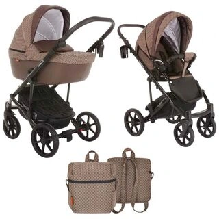 Детская коляска 2-в-1 Pituso Confort (короб+прогулочный блок) Plus Коричневая