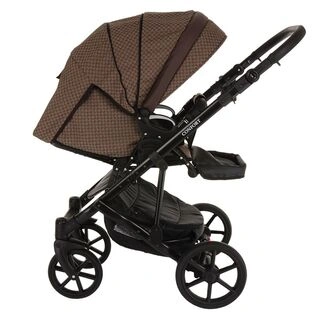 Детская коляска 2-в-1 Pituso Confort (короб+прогулочный блок) Plus Коричневая