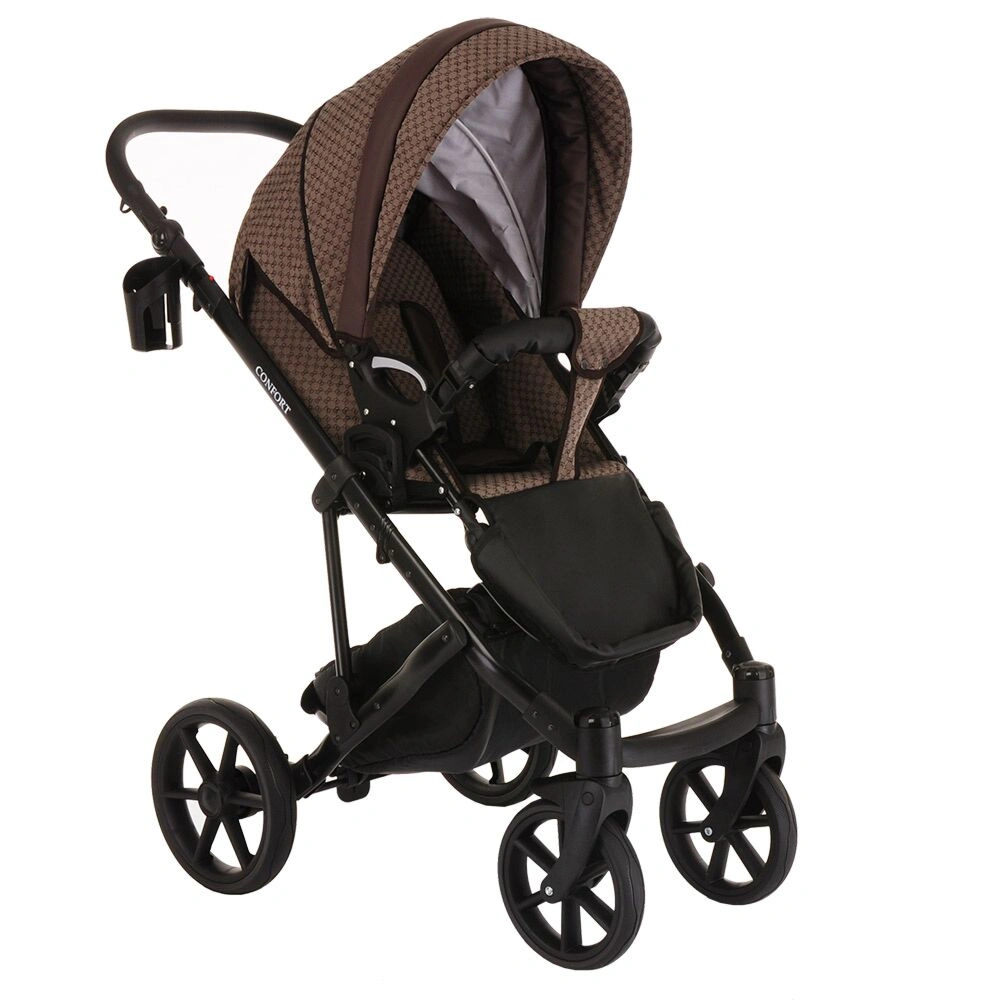 Детская коляска 2-в-1 Pituso Confort (короб+прогулочный блок) Plus Коричневая - фото 5