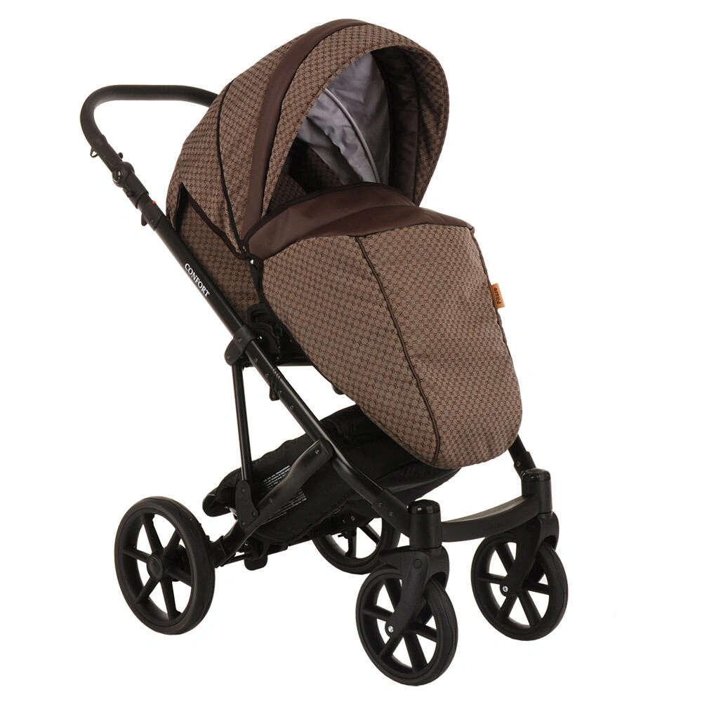 Детская коляска 2-в-1 Pituso Confort (короб+прогулочный блок) Plus Коричневая - фото 7
