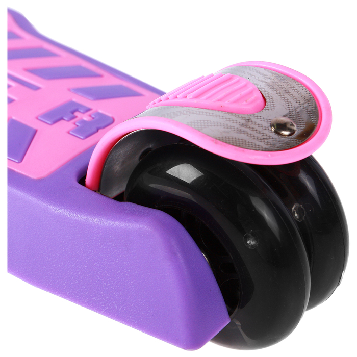 Самокат GRAFFITI, колёса световые PU d=120/80 мм, ABEC 7, цвет фиолетовый 