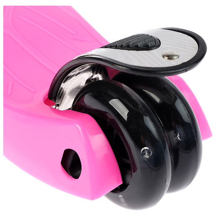 Самокат стальной, колёса световые PU d=11/5 см, ABEC 7, до 65 кг, цвет розовый 