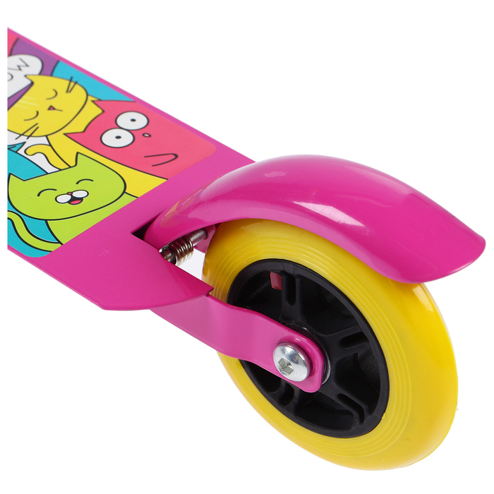 Самокат складной GRAFFITI, колёса PVC d=100 мм, цвет розовый 