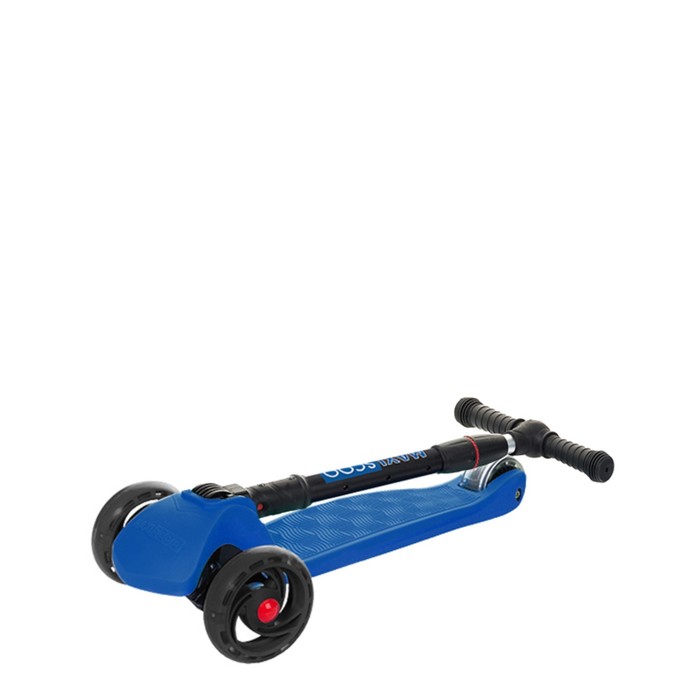 Самокат Maxiscoo Baby Delux складной со светящимися колесами, цвет темно-синий 