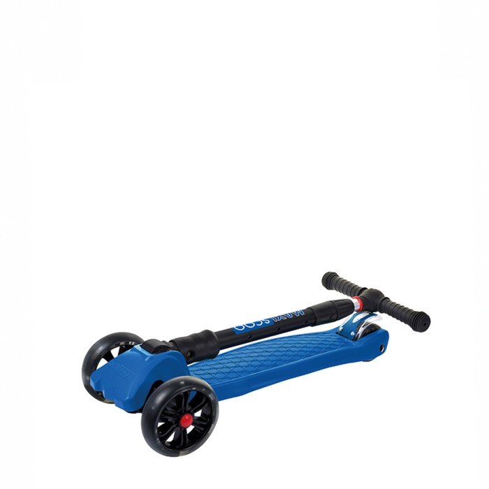 Самокат Maxiscoo Junior Delux складной со светящимися колесами, цвет темно-синий 