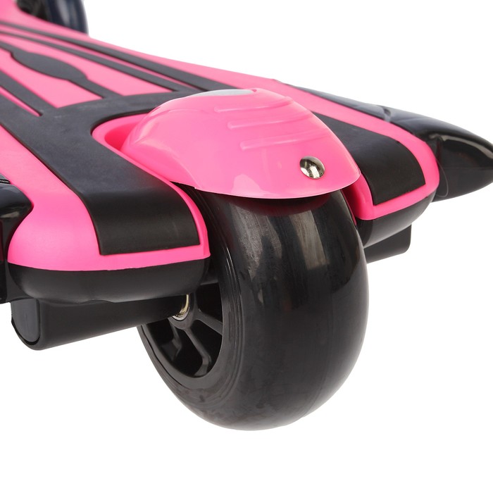 Самокат складной, колёса световые PU d=120 мм, музыка, АВЕС 7, аморт, цвет розовый 