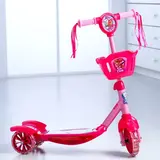 Щенячий патруль. Самокат "Скай и Эверест" 2017 муз,свет,три колеса PVC d=130/110 мм, корзина 